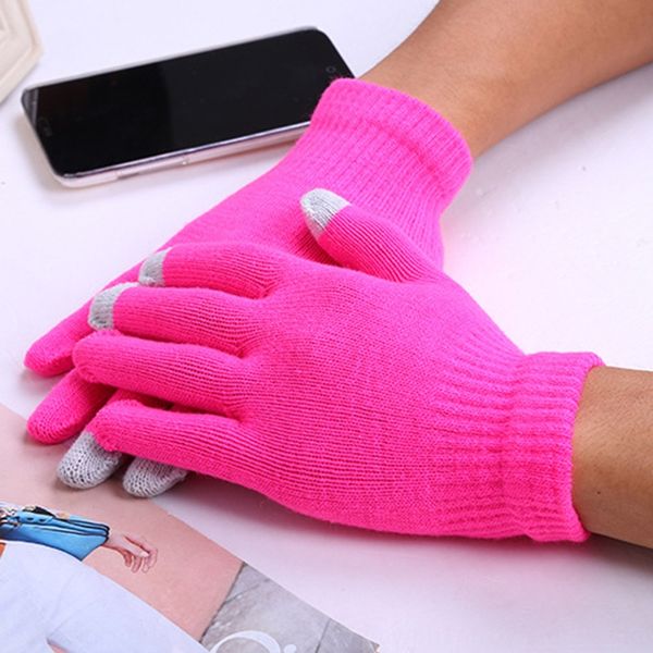 

winter touch screen warm knitted five-finger warm and gloves touch screen gloves, Blue;gray
