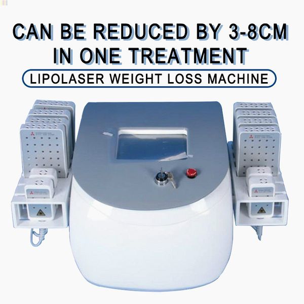 

design lipolaser fat loss 120mw 660nm-980nm lipo laser 12 pads fat burning & cellulite removal body shaping slimming machine, Black