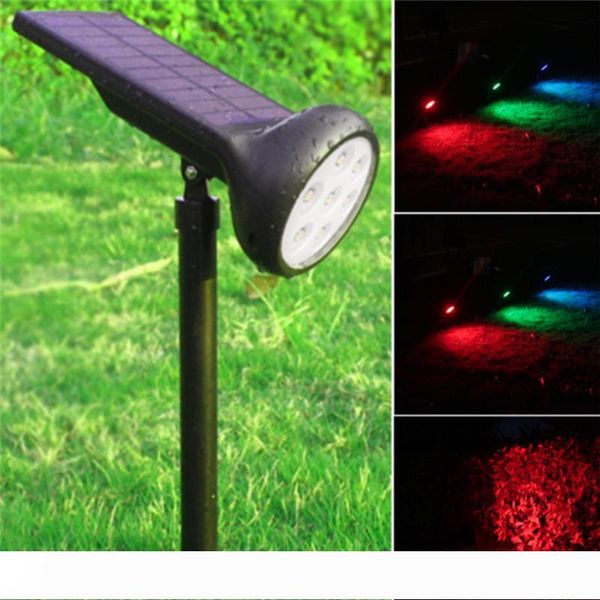 

solar spot lights solar powered lawn light 7 led rgb landscape lighting for garden patio yard driveway