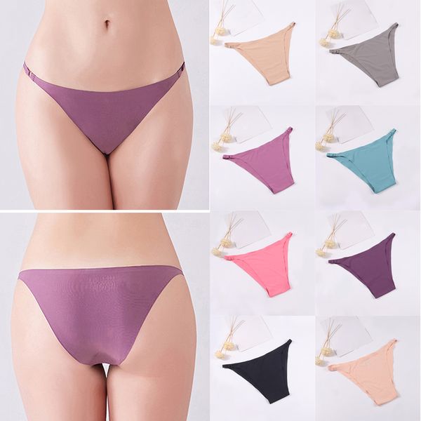 

women seamless panties solid underwear low waist fashion stretch breathable briefs 8 colors, Black;pink