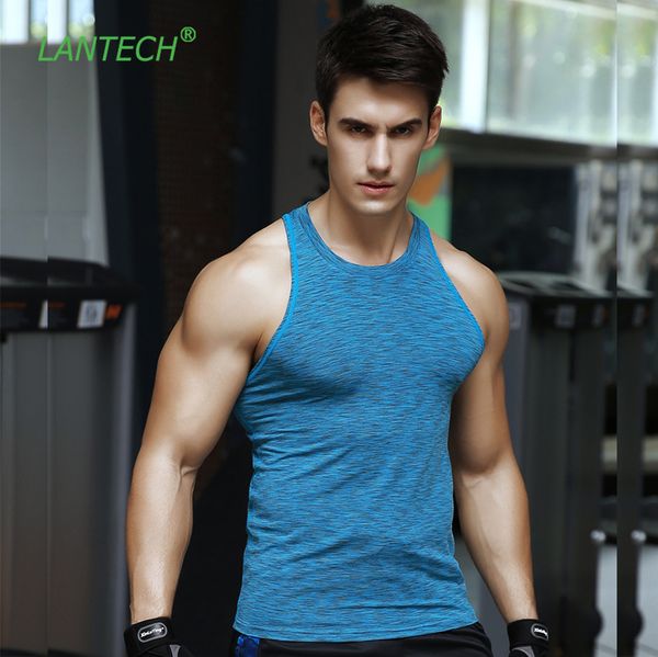 

lantech mens compression tights vest gilet running run jogger jogging fitness exercise gym soccer vest sleeveless shirts, Black;blue