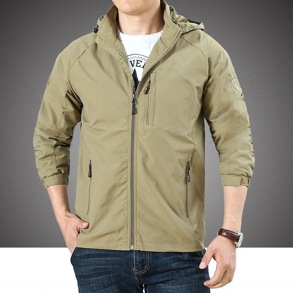 

e2ekb autumn men's hooded casual windproof waterproof quick-drying outdoor loose large size youth autumn men's hooded casual windp, Blue;black