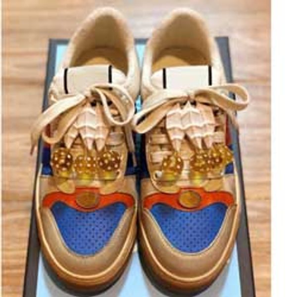 

mens distressed sneakers classic fashion luxury designer dirty lace up canvas trimmed leather sneakers womens casual dirty trainers cs08, Black