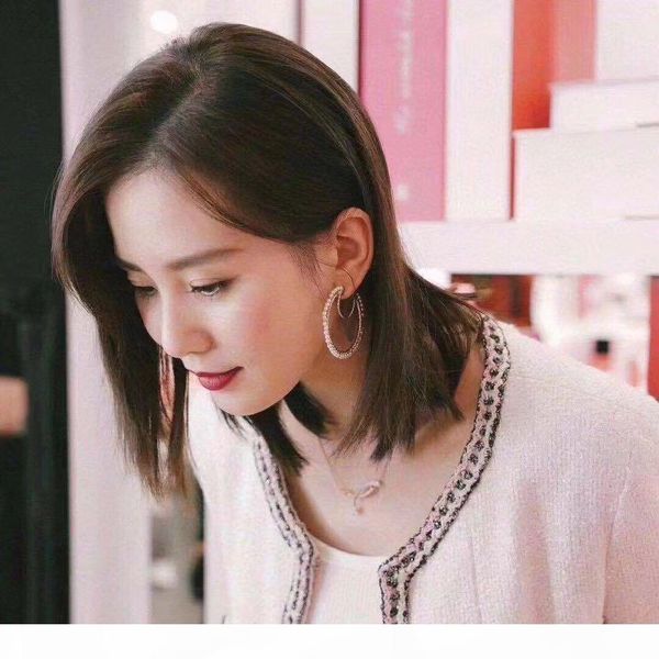 

e fashion brand have stamps moon pearl hoop earrings aretes for lady women party wedding marry jewelry engagement lovers gift with box, Golden;silver