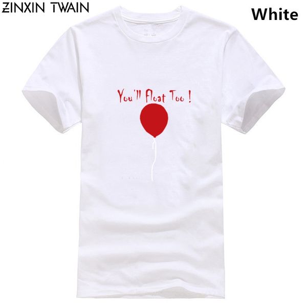 

тенниска мужчина red balloon scary клоун halloween стивен kings it inspired тенниски pennywise пользовательского джерси моды человека, White;black