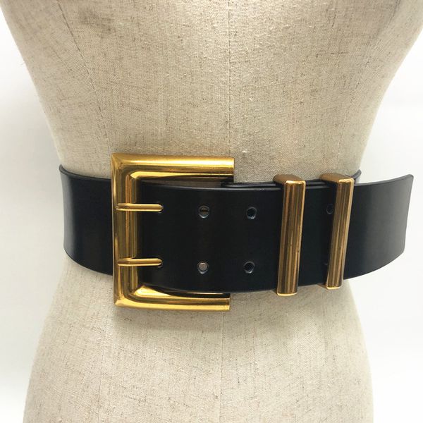 

women belt genuine leatherneedle buckle waist seal ultra wide cowhide retro decoration dress waistband girl, Black;brown