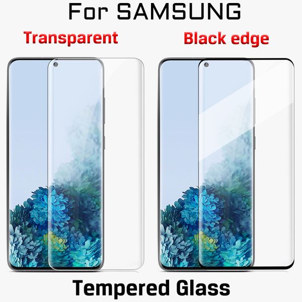 Per Samsung S10 S9 Note 10 S8 Plus Galaxy Note 9 Vetro temperato S20 Ultra Plus Protezione schermo intero Copertura completa curva 3D