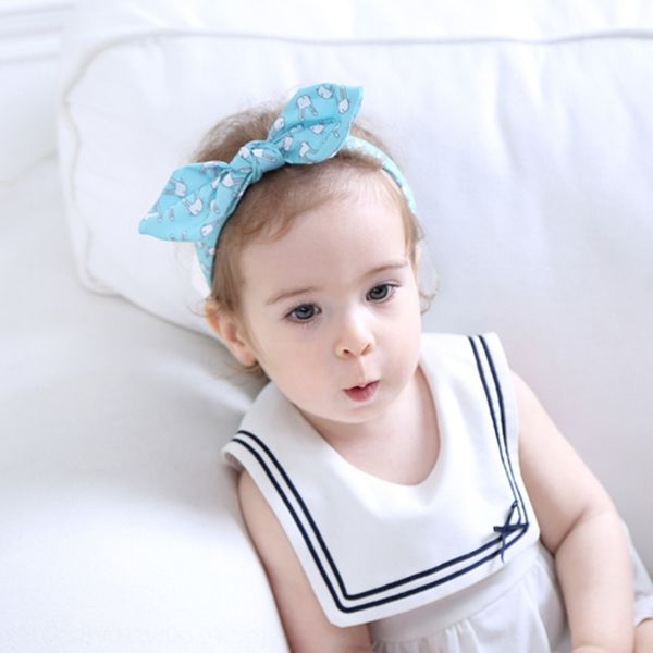 

children's accessories korean style tu er hair band rabbit ear polka dot baby hair band baby headdress, Slivery;white