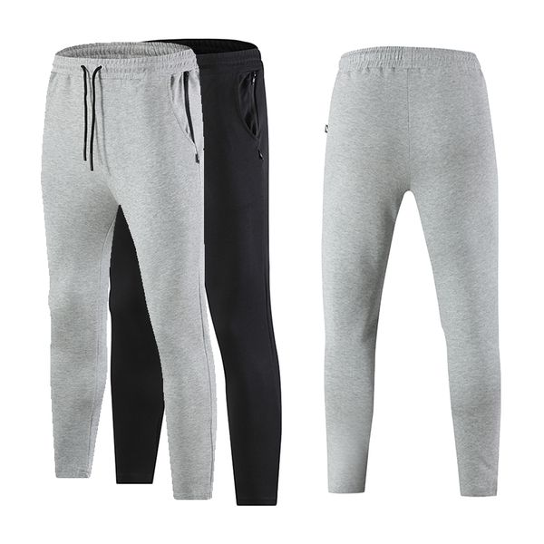 

trousers running man gym zip pockets sports training long pants elastic breathable legging soccer workout jogging pants, Black;blue