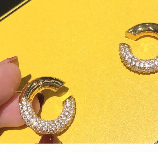 

e new high -end custom diamond fashion earrings woman wild trend personality earrings, Golden