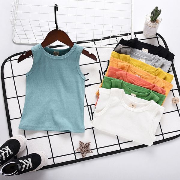 

wear december children's summer all-match pothole baby base for 2-8 years old boys children's clothing vest vest vest, Blue
