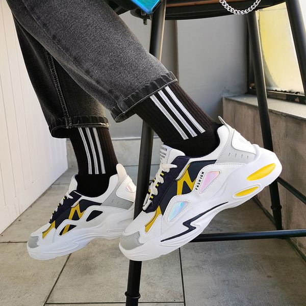 

2020 spring new men's casual shoes comfortable outdoor trend men sneakers rubber hard-wearing walking shoes zapatos hombre, Black