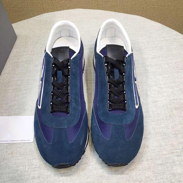 

suede and nylon sneakers men 's shoes new arrival outdoor walking breathable footwears plus size low lace -up men shoe, Black
