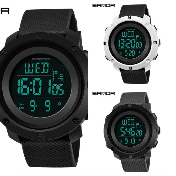 

sanda sanda new outdoor outdoor sports luminous sports watch fashion fashion led men's waterproof luminous children's watch, Blue