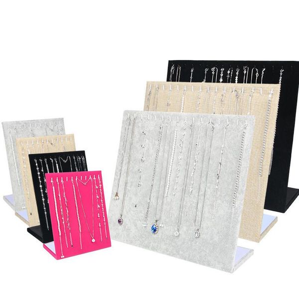 

necklace pendant display stand women jewelry organizer holder storage case bracelet display rack luxury jewelry box, Black;white
