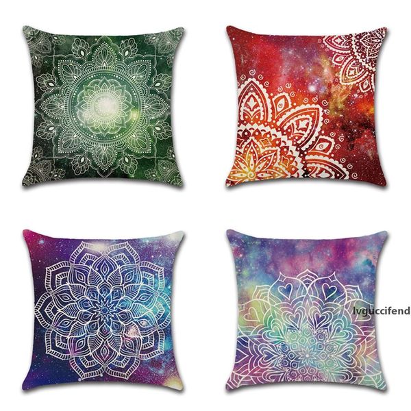 

lychee star mandala printed pillow case cover colorful square 45x45cm polyester pillowcase home decorative pillowcases