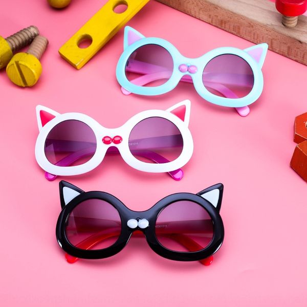 

children's cartoon online red men's uv-proof sunglasses frame women's cute sunglasses 2020 new, Blue