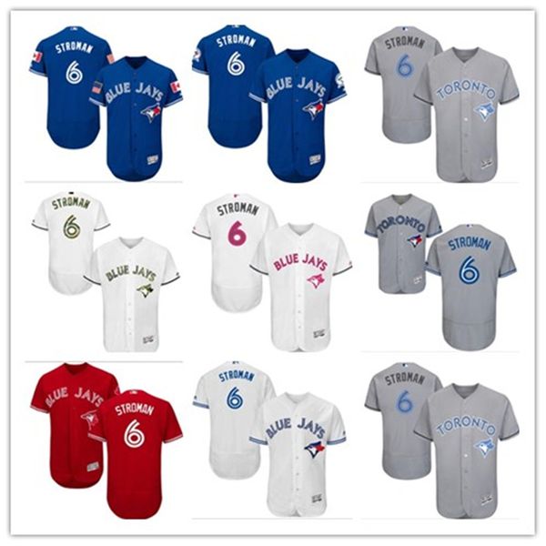 

custom quality baseball jersey toronto 6 marcus stroman blue jaybaseball wear men women youth jerseys shi, Blue;black