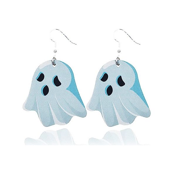 

halloween pumpkin vegan leather earrings for women punk style skull prine leather teardrop dangle earrings for halloween holiday jewelry, Silver