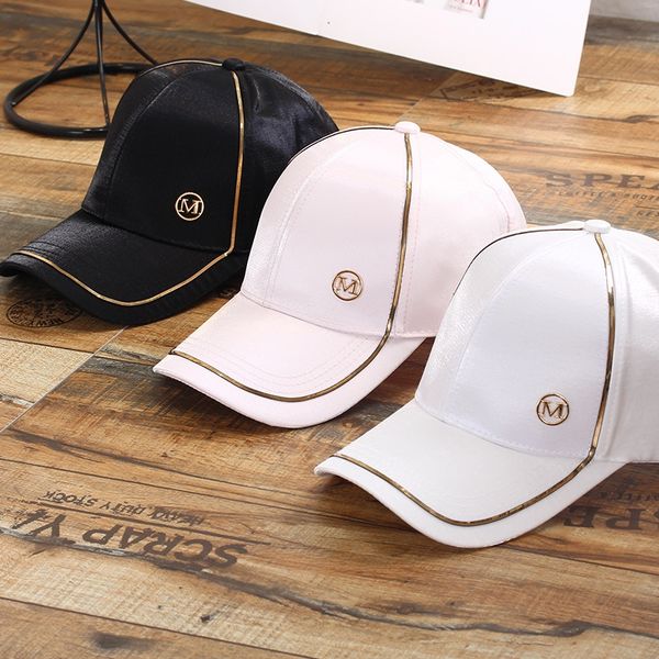 

hat female summer korean fashion sunscreen baseball baseball cap casual all-match m-standard mercerized satin sunscreen cap summer, Blue;gray