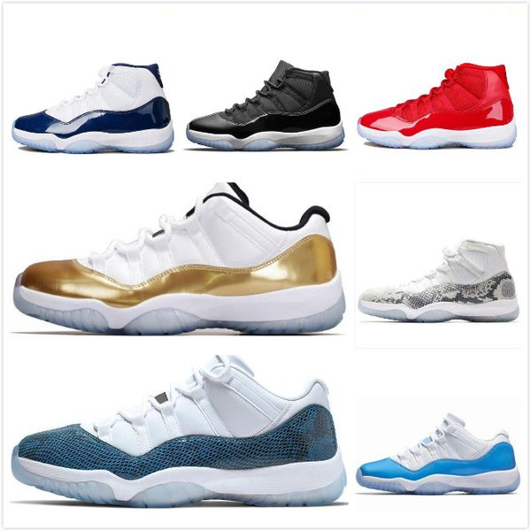 

new 11 basketball shoes 11s men women gym red high low le space jam university blue rose gold navy gum concord 23 45 space jam sneakers, Black