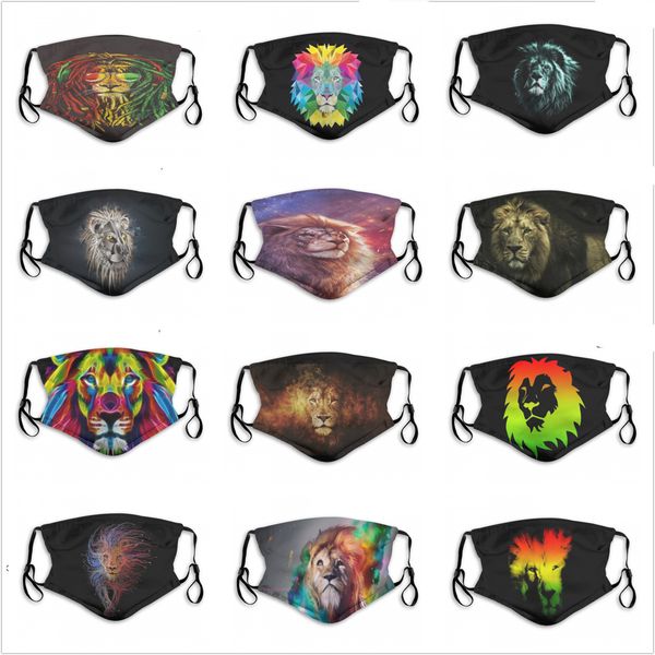 

exclusive 2020 new dust mask men and women fashion boy lion king cartoon 3d printed animal mask pm2.5 mask with filter dhl ing, Black