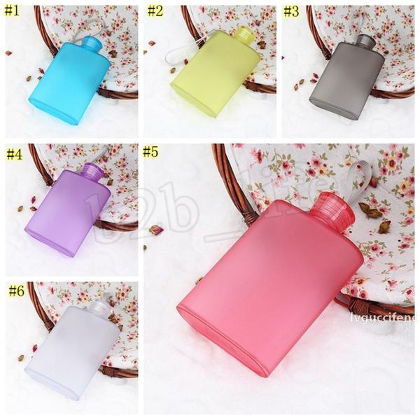 

frosted hip flasks wine cup 400ml creative portable bottle food grade as plastic outdoor travel mugs 6 color mma2624-22