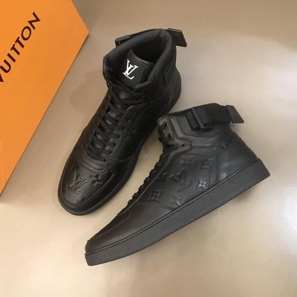 

drop ship rivoli sneaker boot men 's shoes outdoor walking comfortable shoes vintage leather lace -up casual men shoes fashion style s, Black