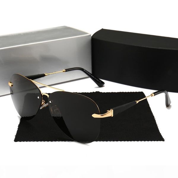 

cubojue mens sunglasses aviation polarized sun glasses rimless for male driving brand design oversize 144mm sunglass man hd uv, White;black