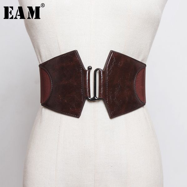 

eam] pu leather multicolor black elastic long wide belt personality women new fashion tide all-match spring 2020 1r118, Black;brown