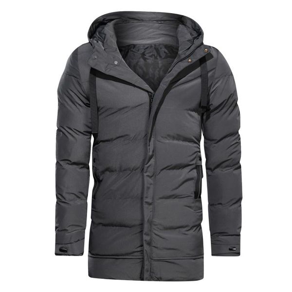 

men's down & parkas 2021 winter parka jacket men fashion hooded collar mid-long keep warm windbreaker coat m-4xl clothing wholesale, Black