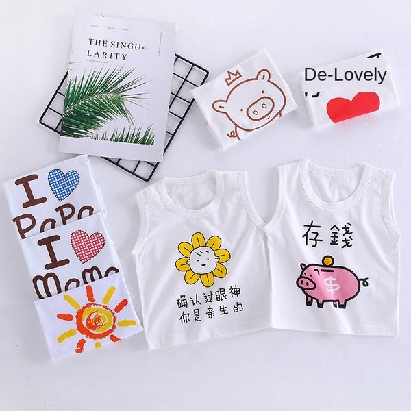 

summer baby thin cotton sleeveless boy children's camisole vest women's sling baby vest, Blue