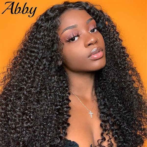 

curly human hair wig 13x4 lace front human hair wigs 13x6 kinky curly peruvian 180% density full abby hair wigs for women, Black