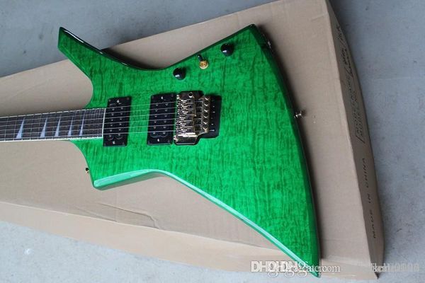 

custom guitar shop rosewood green guitar blue 6 strings electric guitar wholesale