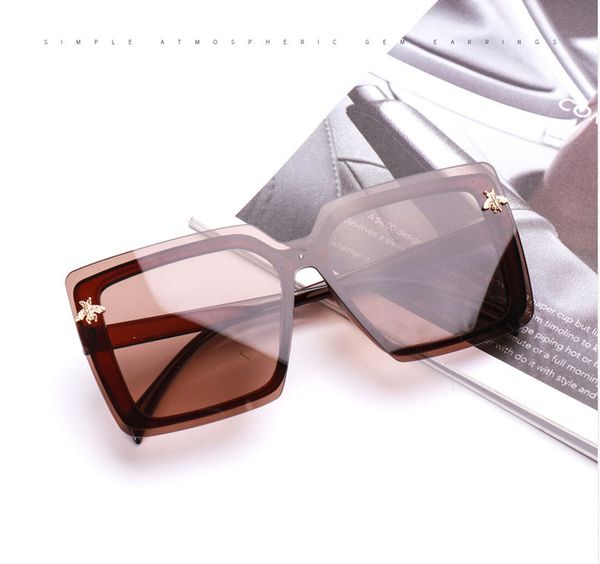 

2020 design retro sunglasses fashion personality frameless little bee glasses fashion street shooting sunglasses trend anti-vu400, White;black