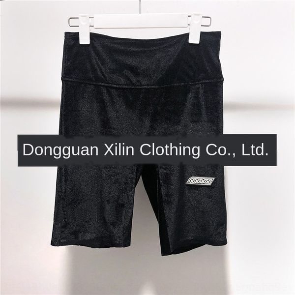 

xoxogoodboy2020 лета нового ультра тонкого дышащего бархат тонкие леггинсы обтягивающих штаны велоспорта езда на велосипеде брюки шорт, Black