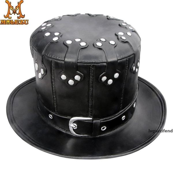 

molezu halloween steam punk style latex hat fashion cosplay dome bowler black steampunk hat decor vintage carnival party hats t200620