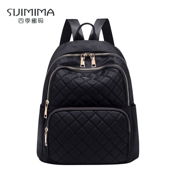

famous popular design 2020 oxford women backpack waterproof diamond lattice stitching elegant female bookbag fashion