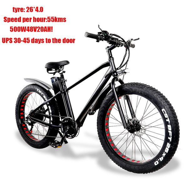 

2020 electric bike500w lithium battery dual batte mountain bike fat tire herds 26 inch 21 speed aluminium frame, Silver;blue