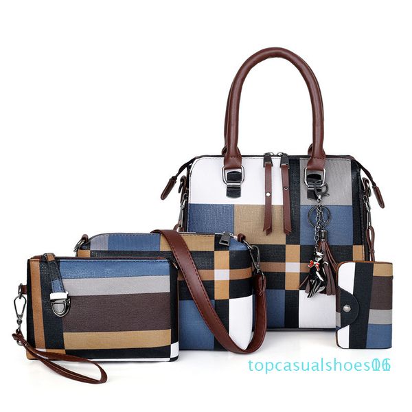 

smooza luxury handbags plaid women bags designer 2019 tassel purses and handbags set 4 pieces bag female bolsa feminina tr01