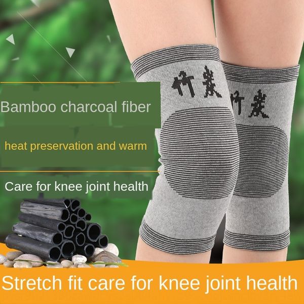

zakji bamboo charcoal knee protectionbicycle protection pads boxed sports protection cycling running men and women breathable warm gray knee, Black;gray