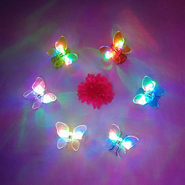 

led butterfly knot hair clip pins toys led flashing headband kids adults light up hair accessories party supplies gift hairpin decoration