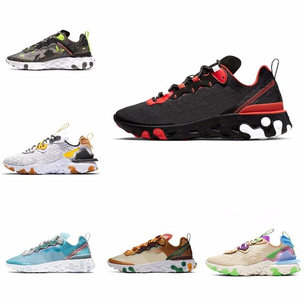 

new ashion react element running shoes fo men women light bone triple black royal solar team red mens trainers sports sneaker runner s#07291