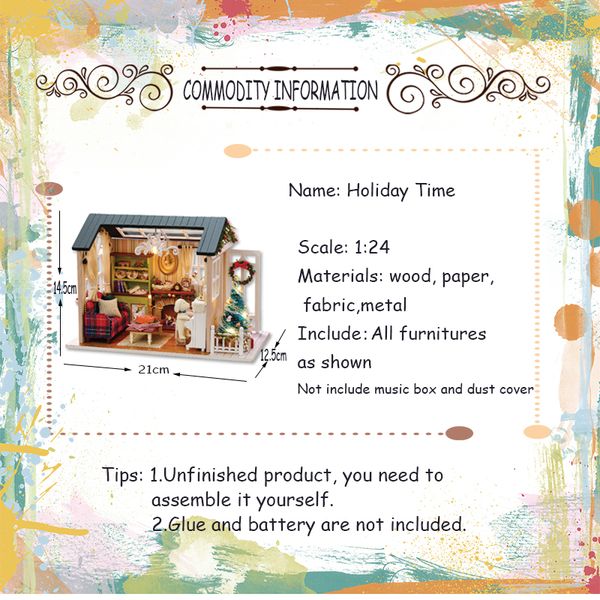 

cutebee doll miniature diy dollhouse with furnitures wooden house toys for children holiday times z009 y200414