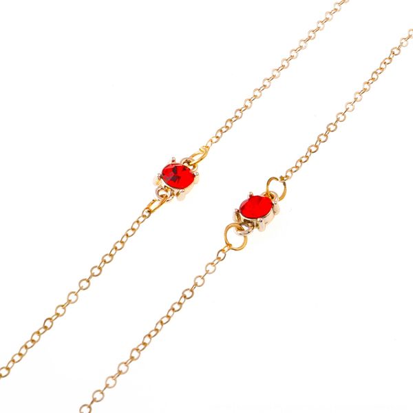 

xsv6c anti-slip popular metal rope golden red rhinestone chain anti-slip pendant popular metal glasses rope golden red rhinestone pendant gl, Blue