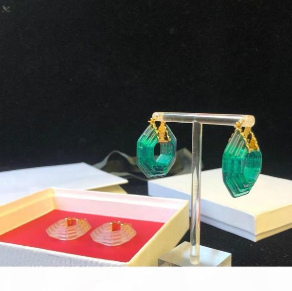 

jewelry earrings geometric acrylic material hoop earrings for women banquet party jewelry earrings 2 colors, Golden;silver
