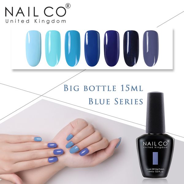 

nail gel nailco blue series lucky polish 150 pure colors long lasting lacquer hybrid esmalte nails design, Red;pink