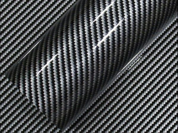 Premium 2D Silber glänzende Carbonfaser-Vinylfolie, Auto-Car-Wrap-Folie mit Luftablass, DIY-Styling-Autoaufkleber, 1,52 x 30 Meter