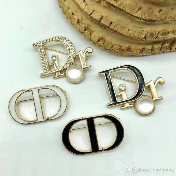 

letter d brooch pins for women jewelry dress clothing pins rhinestone exquisite bling bling suit brooch for party festival gift, Gray