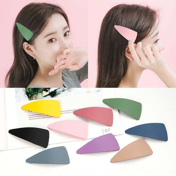 

high-quality frosted triangle quality frosted korean 7cm hairpin macaron hairpin korean color children's clip 7cm, Slivery;white